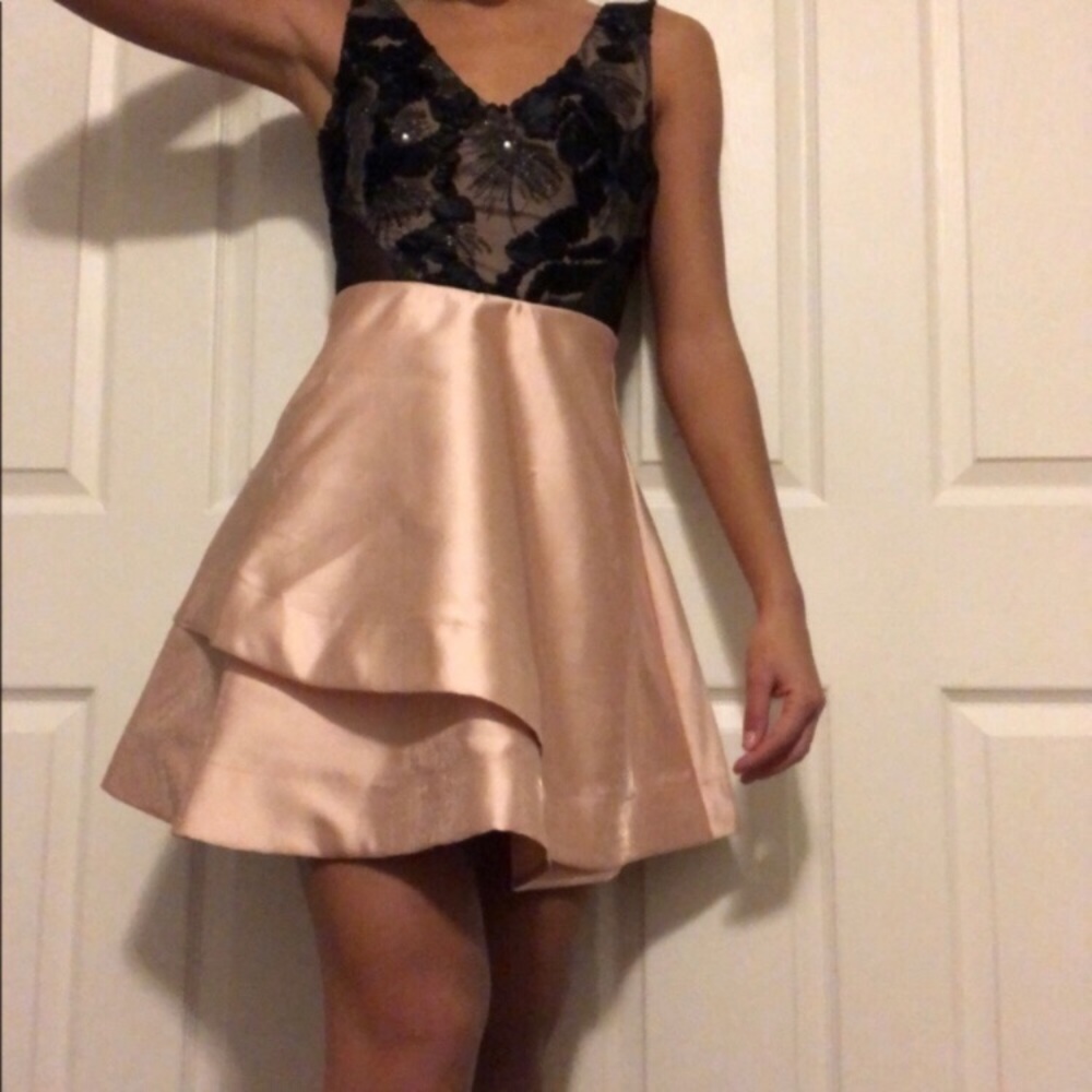 BCX black and peach dress